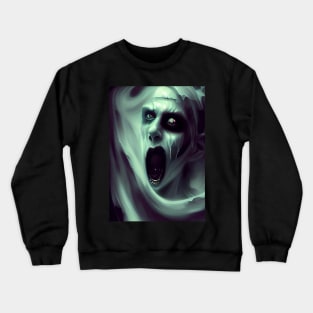 SCREAMING NASTY GREEN TINGED HALLOWEEN VAMPIRE Crewneck Sweatshirt